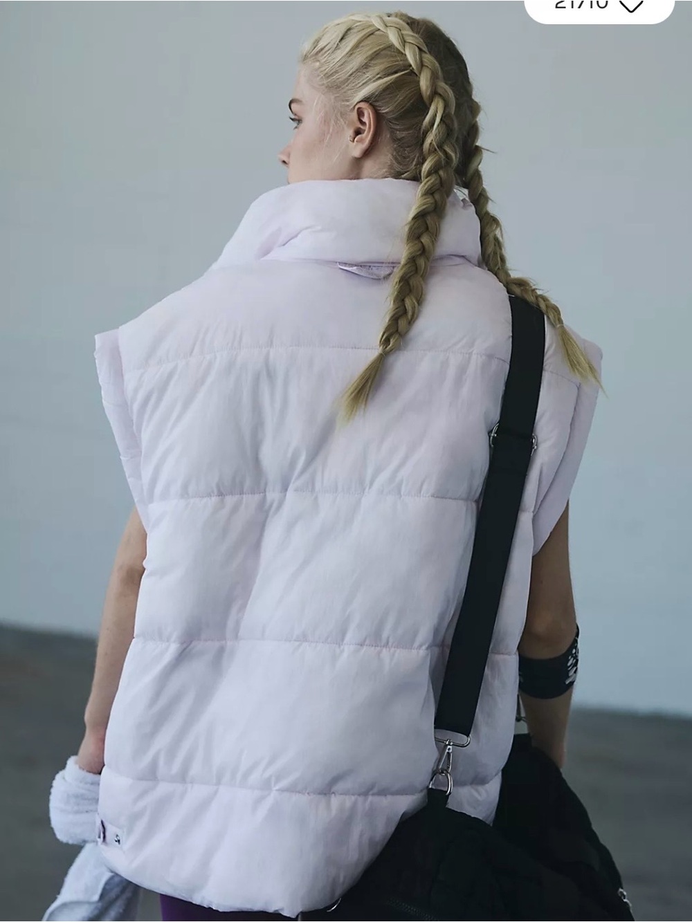 Free People Pale Pink Quilted Sleeveless Puffer Vest - Picture 3 of 6